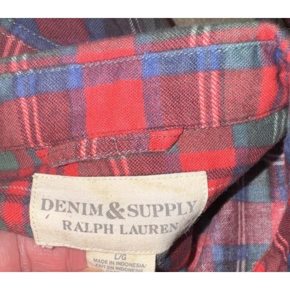 Denim & Supply Ralph Lauren Womens Plaid Long Sleeve Multicolor Sz large - Picture 3 of 4